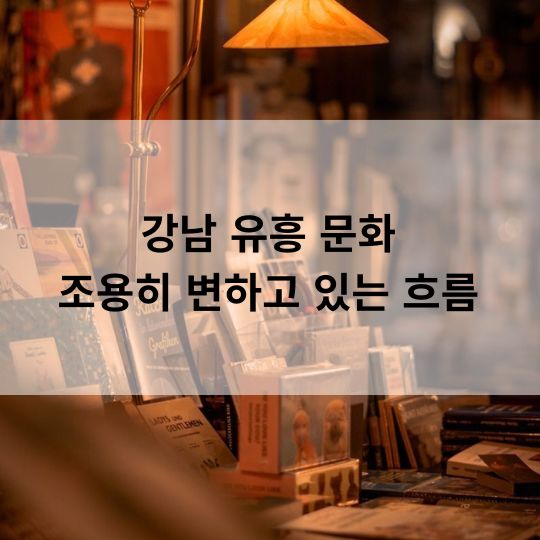 강남 유흥 문화 조용히 변하고 있는 흐름